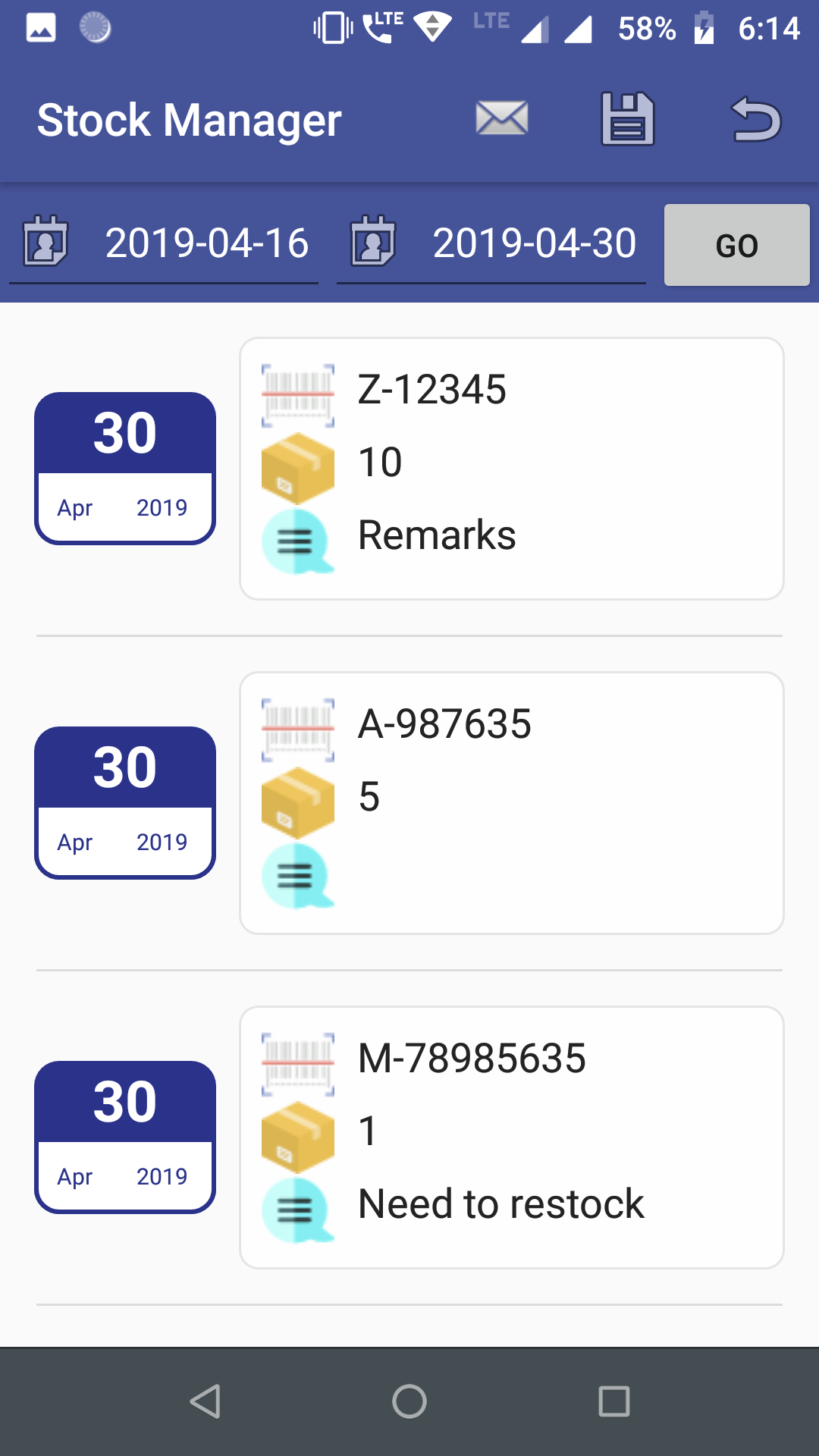 Stock Manager Using Barcode Scan